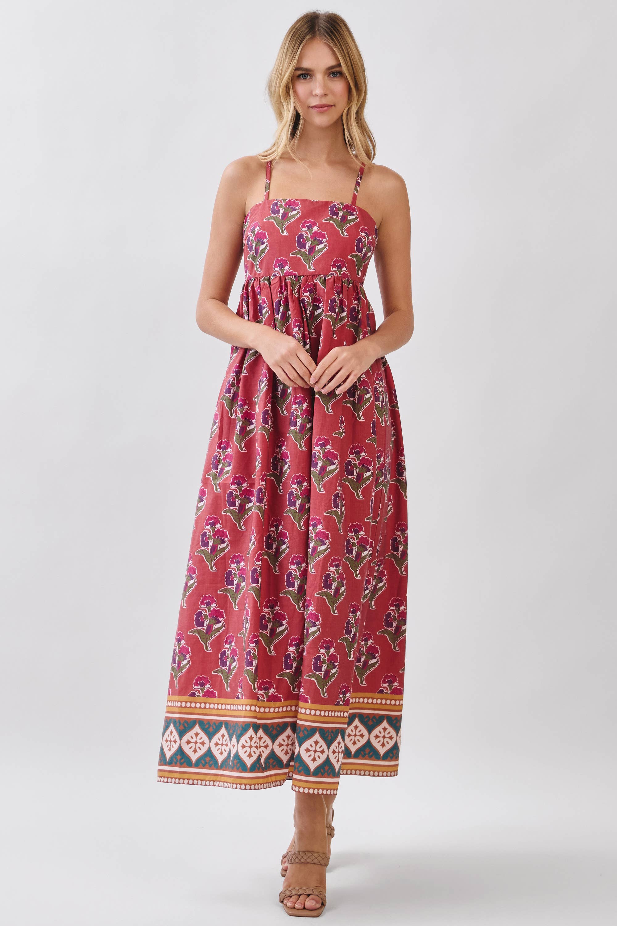 Rust Floral Maxi Dress