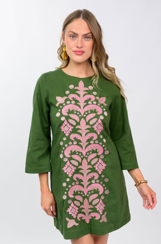 Penelope Green Shift Dress