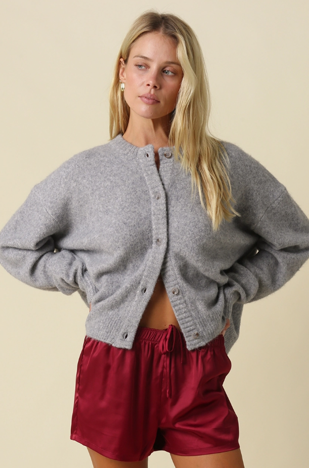 Sofia Fuzzy Crew Neck Cardigan