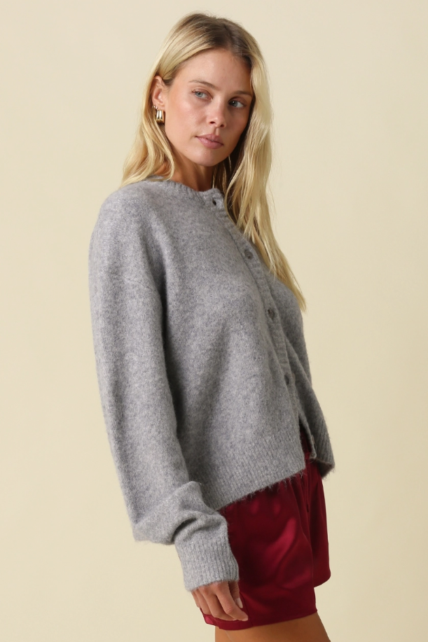 Sofia Fuzzy Crew Neck Cardigan