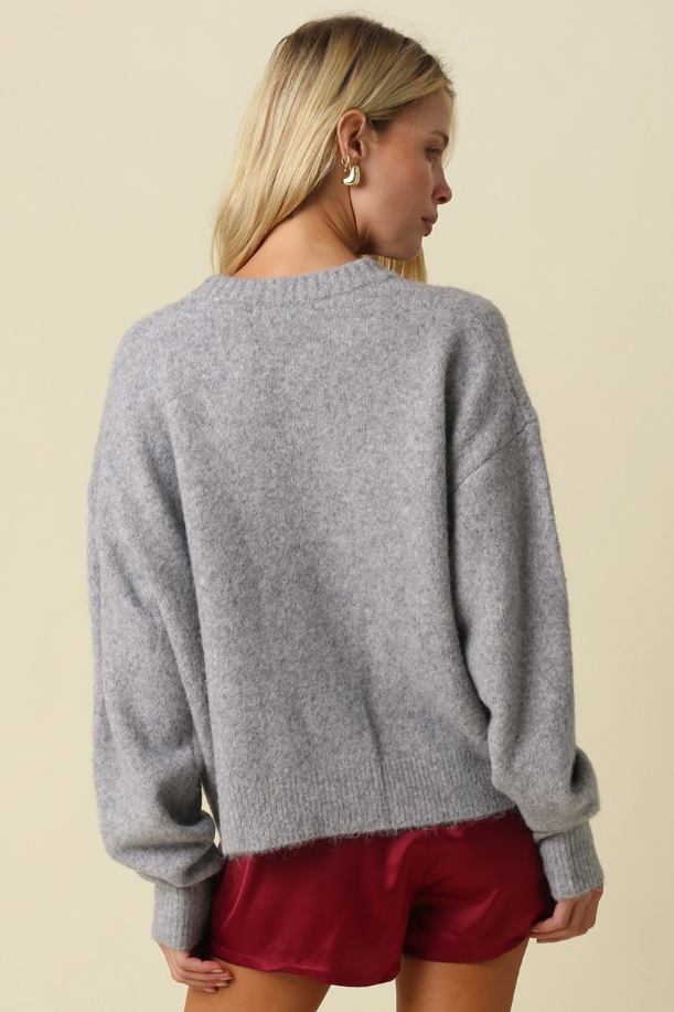Sofia Fuzzy Crew Neck Cardigan