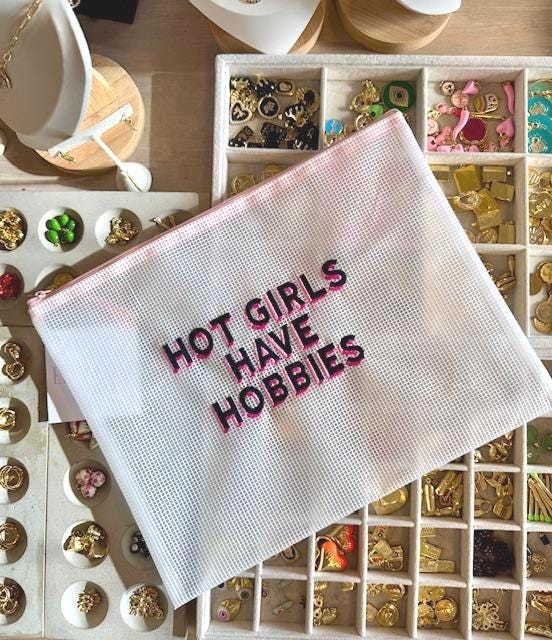 Hot Girls have Hobbies Zip Pouch (Embroidered)