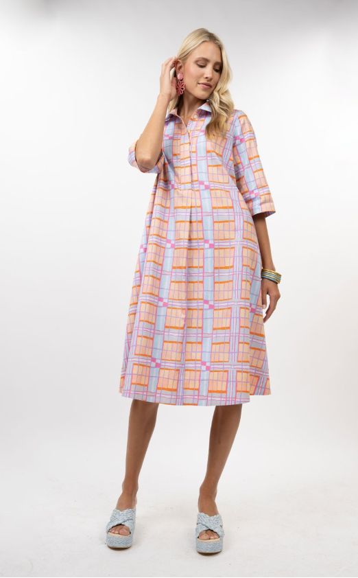 Plaid Midi Swing Dress