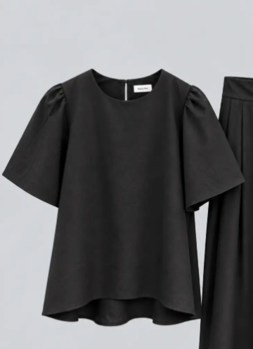 Puff Sleeve Hi-Lo Blouse